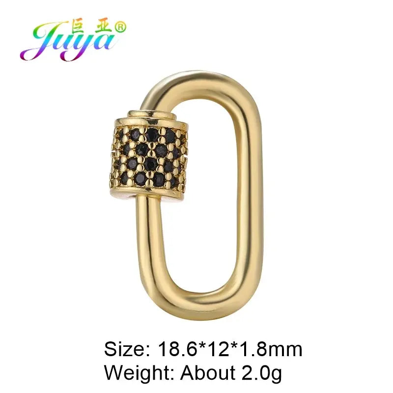 Juya DIY Decoration Carabiner Fastener Spring Lobster Screw Locket Clasps Accessories For Keychain Necklace Making Aurexia off
