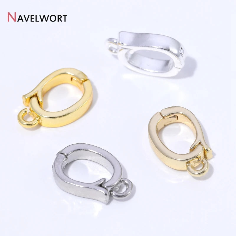 14K/18K Gold Plated Brass Metal Hinged Necklace Enhancer For Necklace Making Accessories Pendant Bail Clasps Jewelry Materials Aurexia off