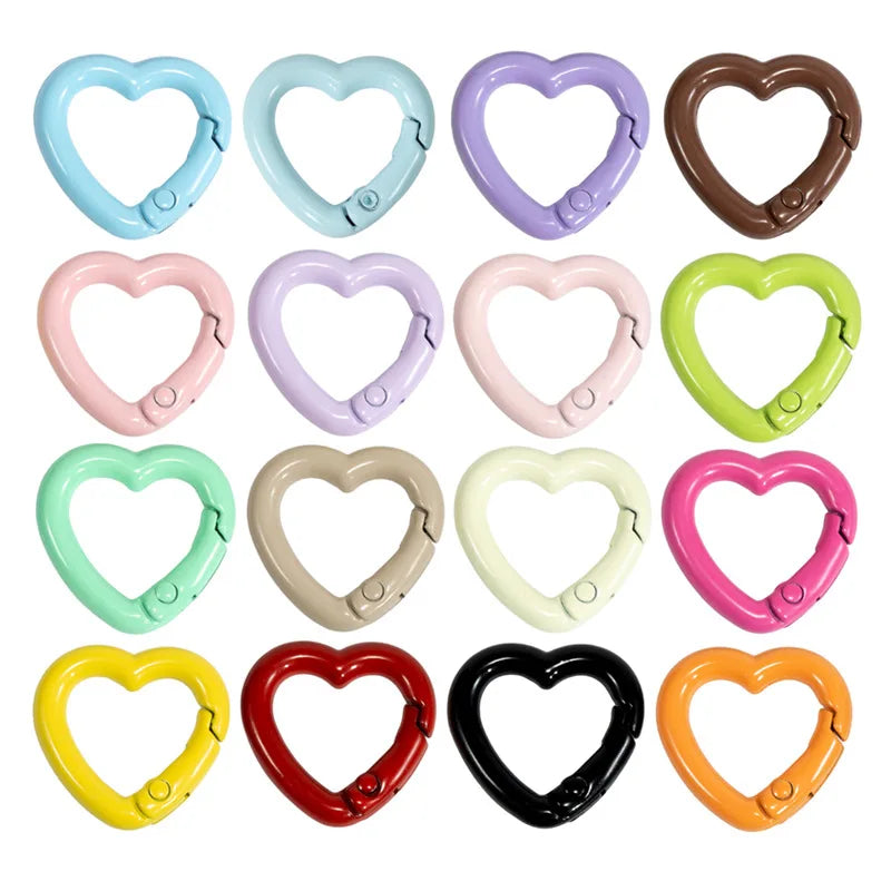 5pcs Cute Heart Cat Keychain Rings Carabiner Clip Key Chain Hooks for DIY Keys Buckle Bags Purses Replacement Lanyard DIY Crafts Aurexia off