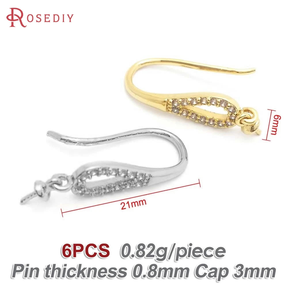 18K Gold Color Brass Can fit Half Hole Beads with Half Pins Earrings Hooks High Quality Jewelry Making Diy Findings Accessories Aurexia off