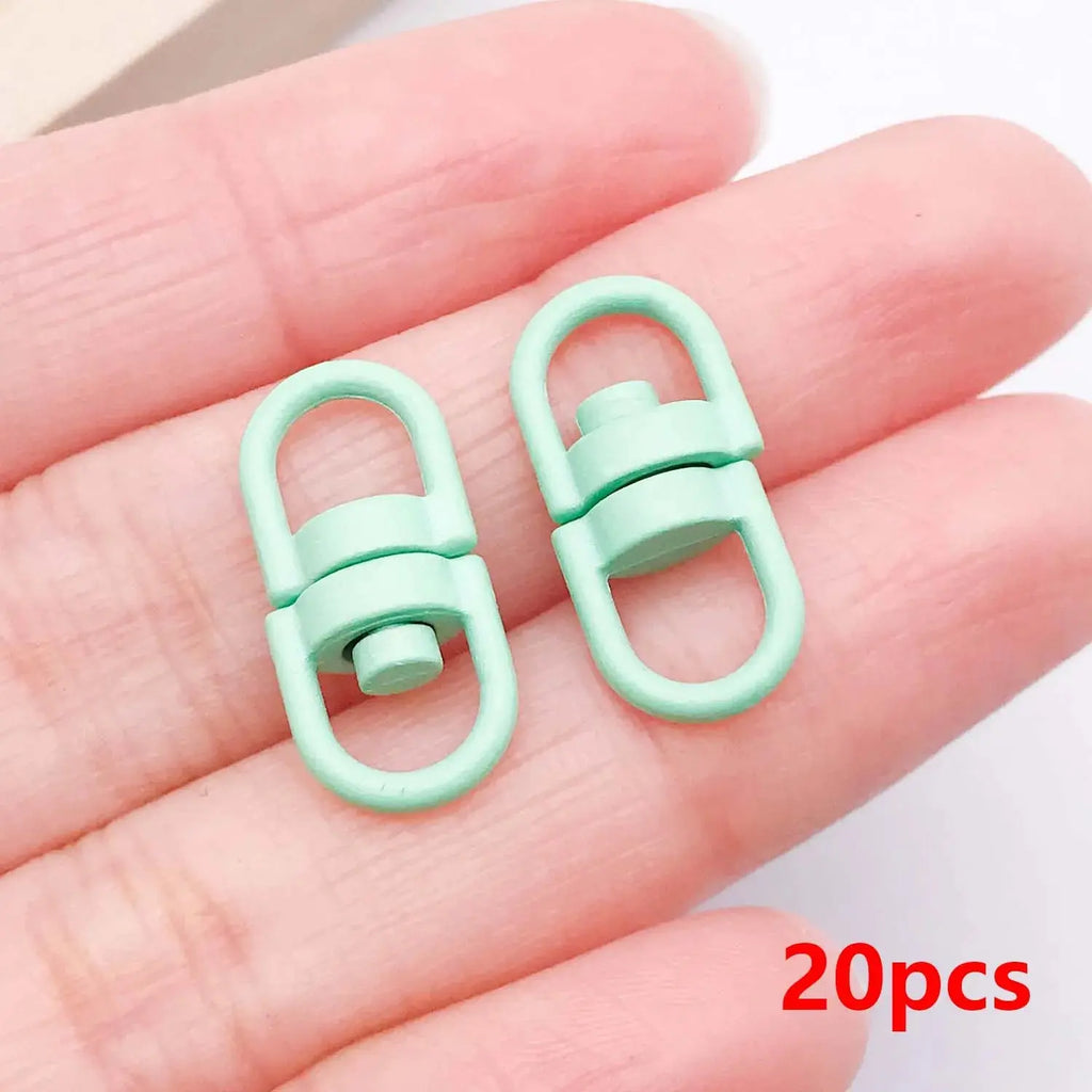20pcs Metal Rotate Buckle Key Rings Swivel Dog Buckle Holder Connectors for DIY Keychain Jewelry Making Accessories Aurexia off