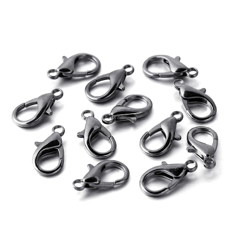10pcs/lot Multiple Size Lobster Clasps Necklace Hooks Bracelets Connector Findings DIY Chains Jewelry Making Supplies Wholesale Aurexia off