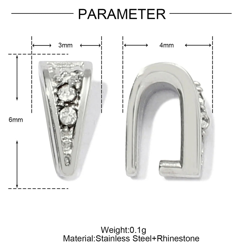 5Pcs/Lot Stainless Steel Clips Clasps Rhinestone Pinch Clip Bail Connectors For DIY Jewelry Findings Accessories Aurexia off