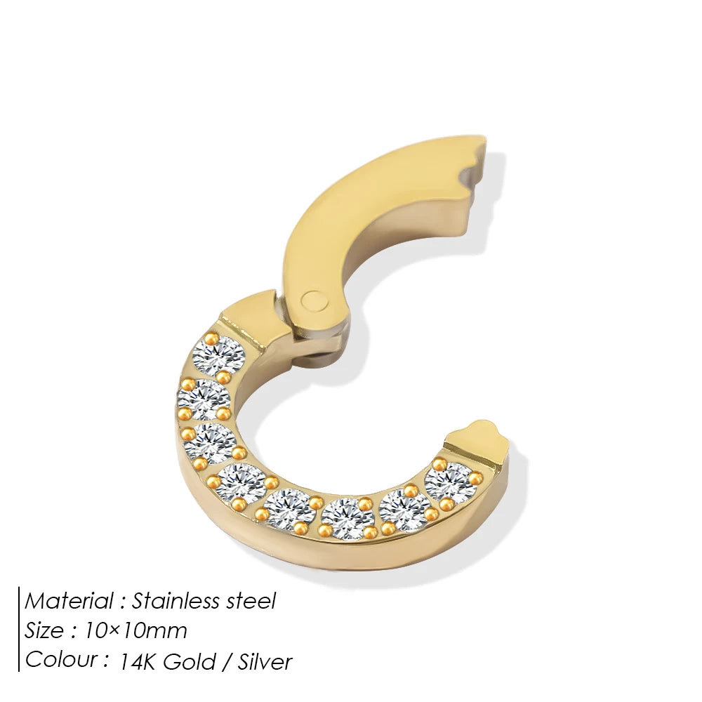 eManco High Quality Stainless Steel 14K PVD Gold Plated Round Skeleton Clasp Head for DIY Bracelet Necklace Jewelry Making Aurexia off