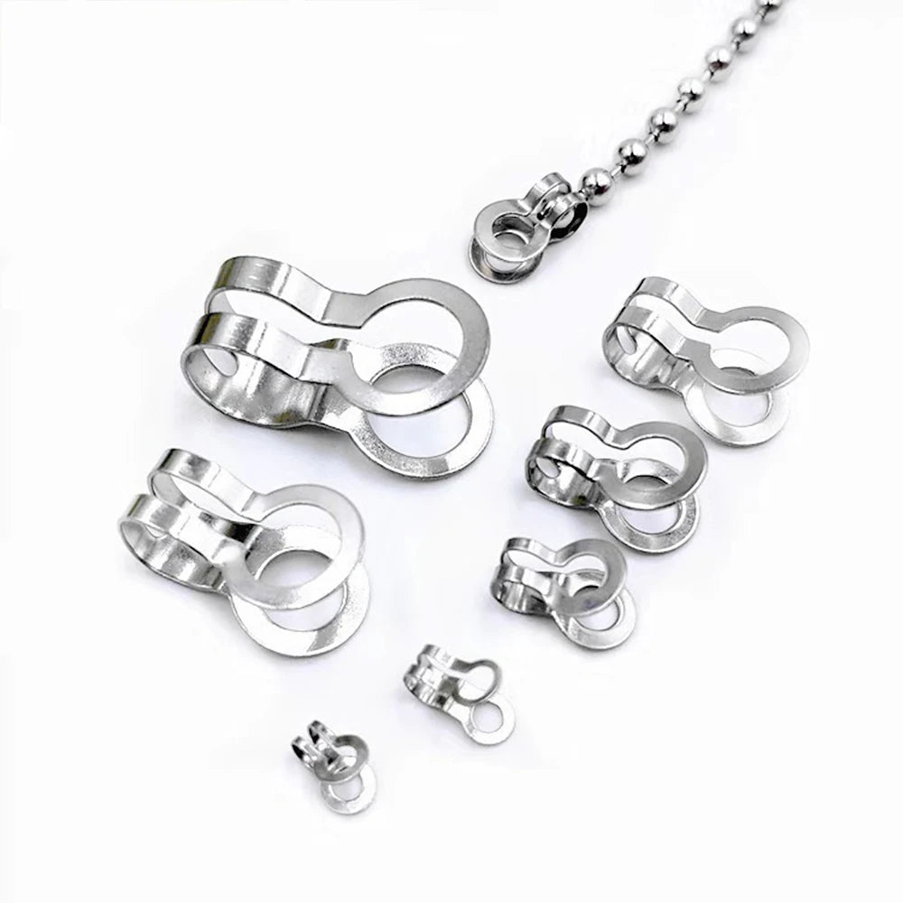 50 Pcs Stainless Steel Bead Chain Buckle Pendant Clasp Tail End Connection Buckle DIY Necklace Clasp Jewelry Accessories Aurexia off