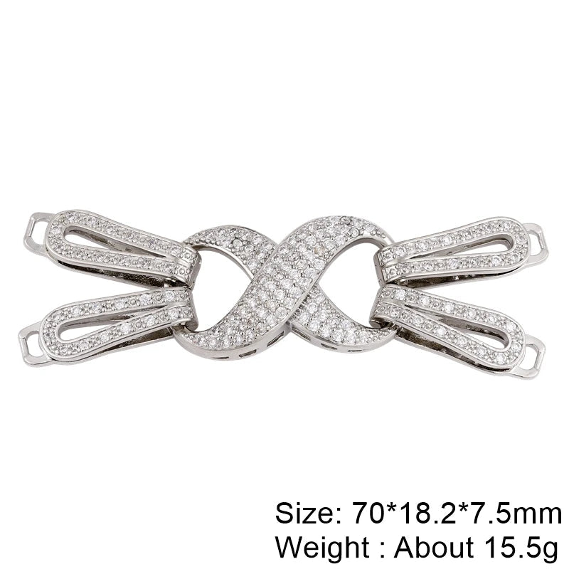 Juya DIY Copper 18K Gold Plated Pendant Connector Fastener Buttob Lock Clasps For Needlework Natural Stone Pearls Jewelry Making Aurexia off