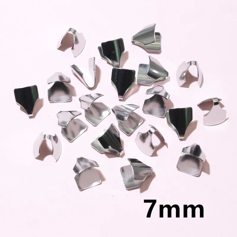 100pcs Stainless Steel 2-7mm Flat Cords Crimp End Beads Caps Clip Tip Fold for DIY Snake Chain Necklace Jewelry Making Findings Aurexia off