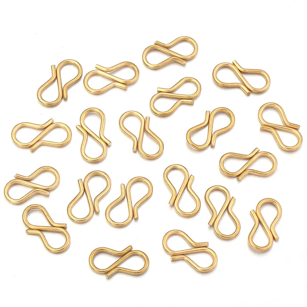 30pcs/Lot 7x13mm Chic Letter S Buckle Clasps DIY Necklace Gold Plated Stainless Steel Clasp Hooks Connectors for Jewelry Making Aurexia off