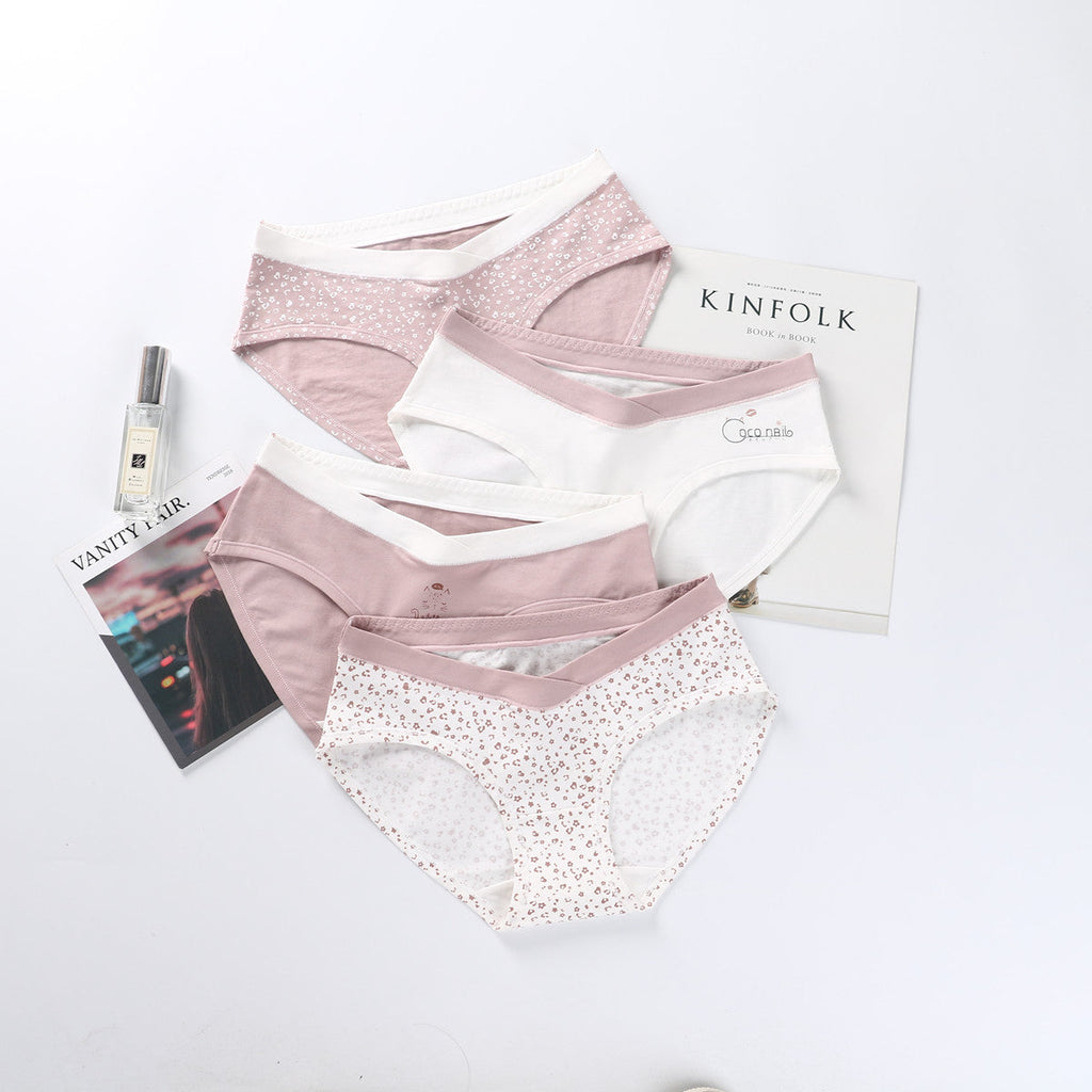 Leopard Print Cotton Maternity Low Waist Briefs for Summer Aurexia off
