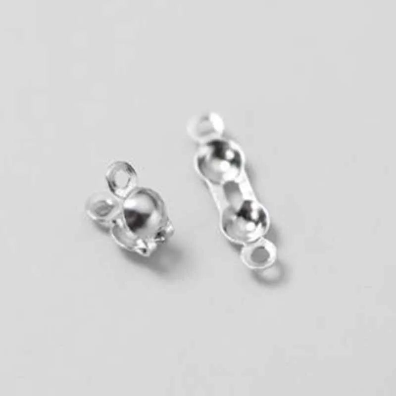 4pcs Genuine Real Pure Solid 925 Sterling Silver Closure End Beads Clasps Clips Gold Crimp Connector DIY Jewelry Making Finding Aurexia off