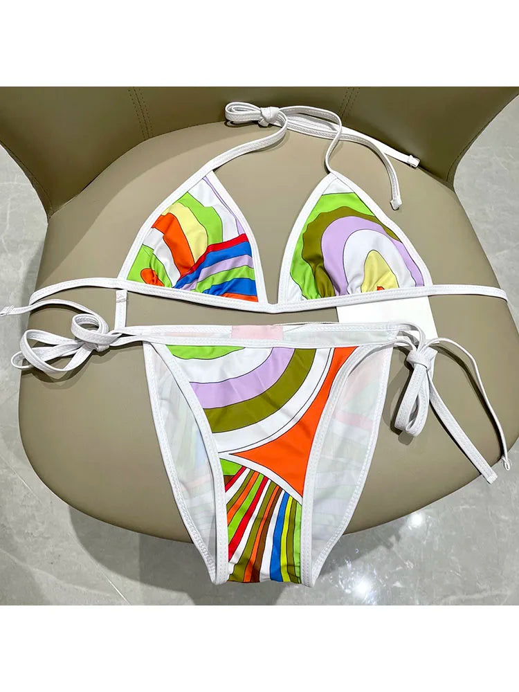 2026 NEW Designer Sexy Women's 2 Pieces Bikini Swimwear Printed Separates Bikini Aurexia off
