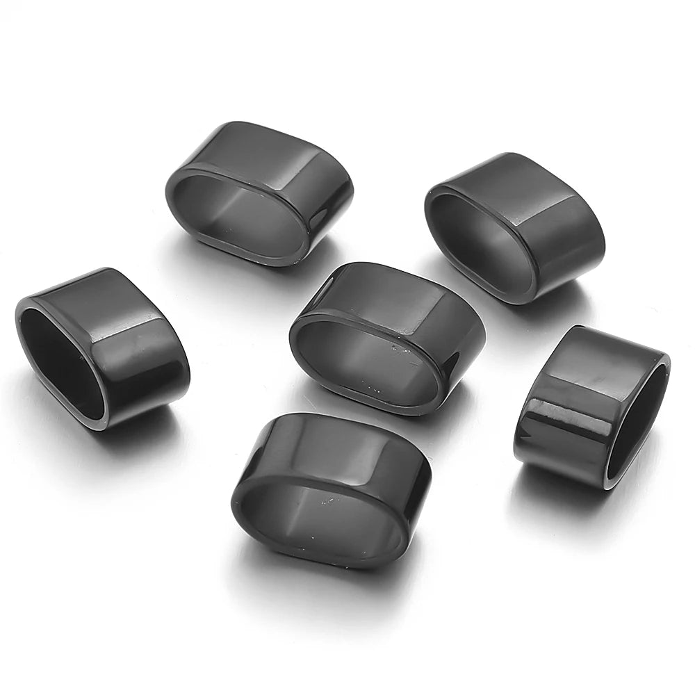 6pcs Flat Stainless Steel Tube Slider Beads Position Beads Big Hole Metal Beads DIY Leather Bracelet Clasps For Jewelry Making Aurexia off