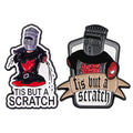 2pcs/set Tis But A Scratch Enamel Pins Samurai Metal Brooch Backpack Hat Bag Collar Lapel Badges Fashion Jewelry Collection Gift Aurexia off